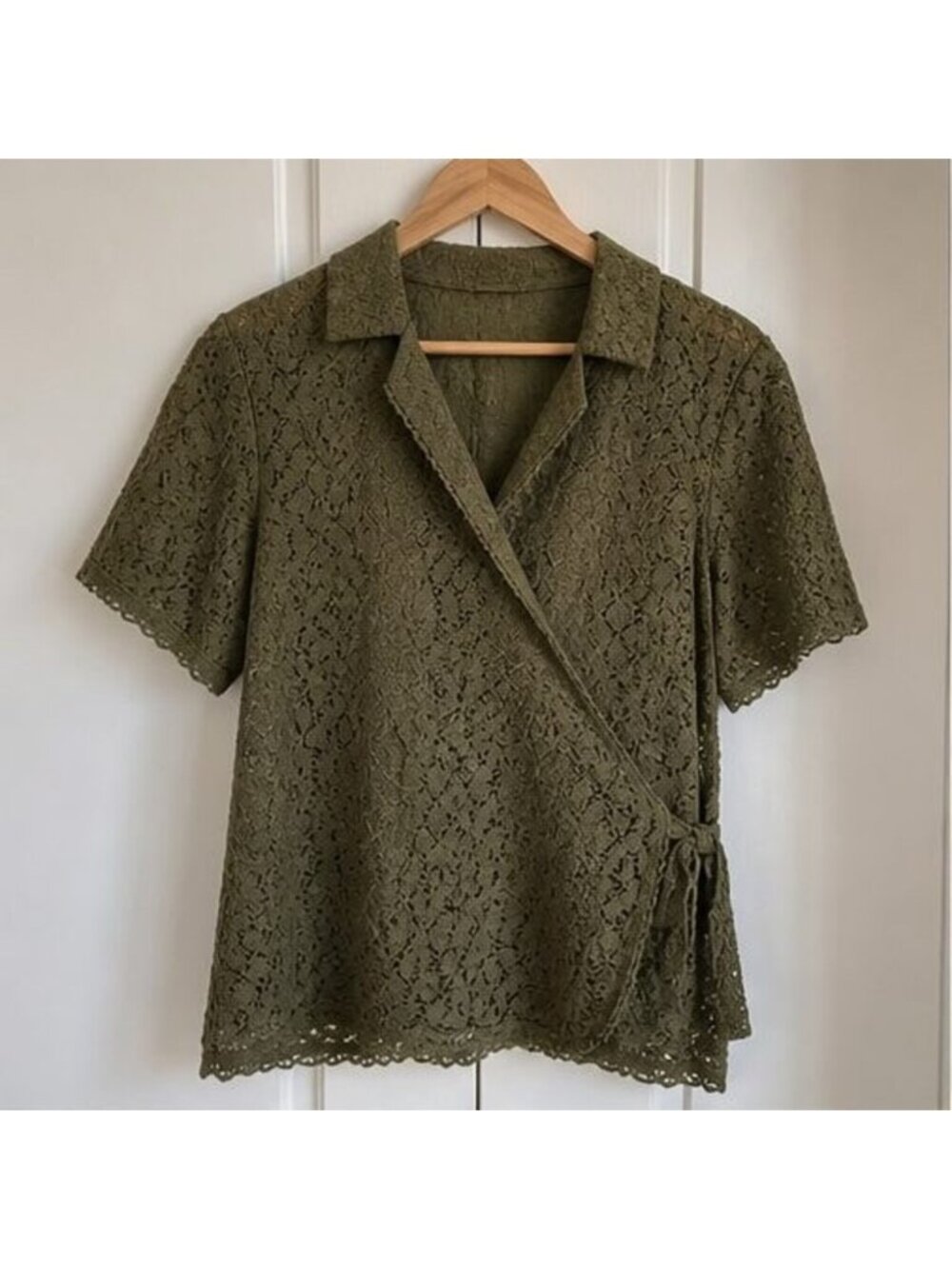 Olive Ruffle Blouse